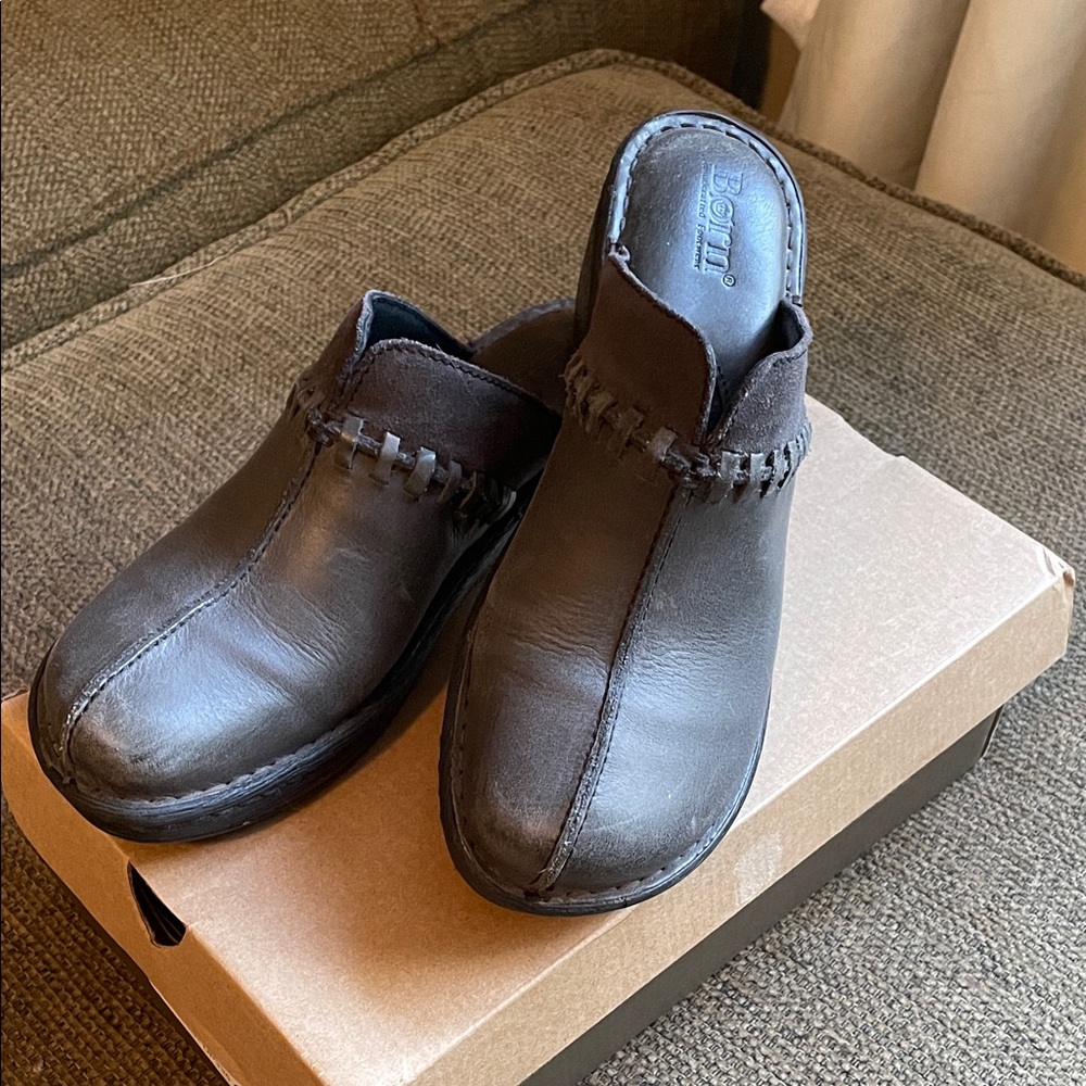 Born Men's Dark Brown Leather Slip-Ons